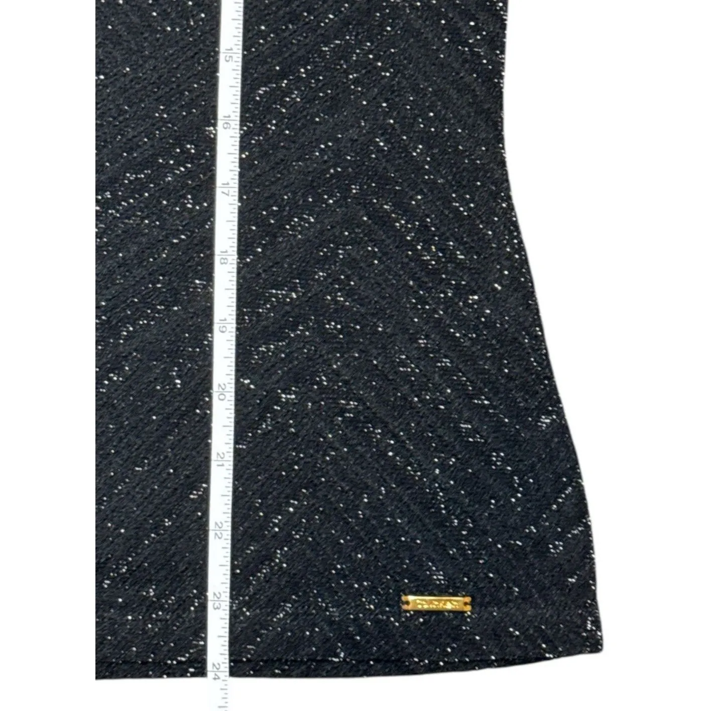 Calvin Klein Women’s Black Metallic Sparkle Short Sleeve Top Blouse Medium Party - Image 3