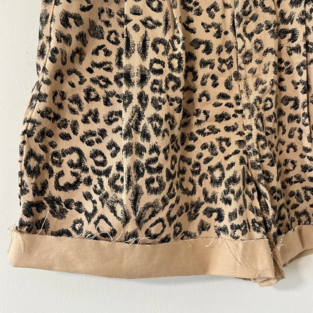 NEW Free People Dogtown Cheetah High Rise Baggy Relaxed Denim Shorts Size 30 - Image 5