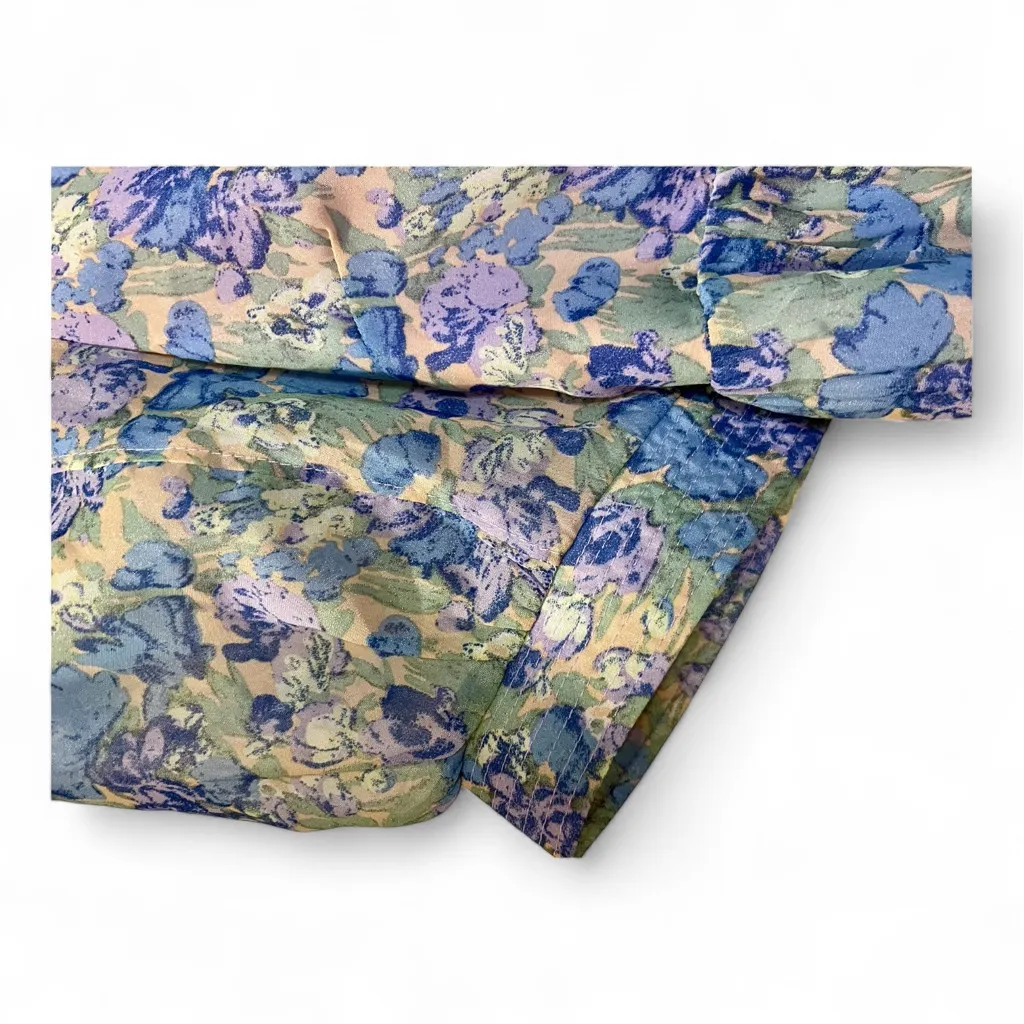 Anthropologie En Saison‎ Floral Organza Blouse Lilac Top Shirt Open Back Small Blue - Image 5