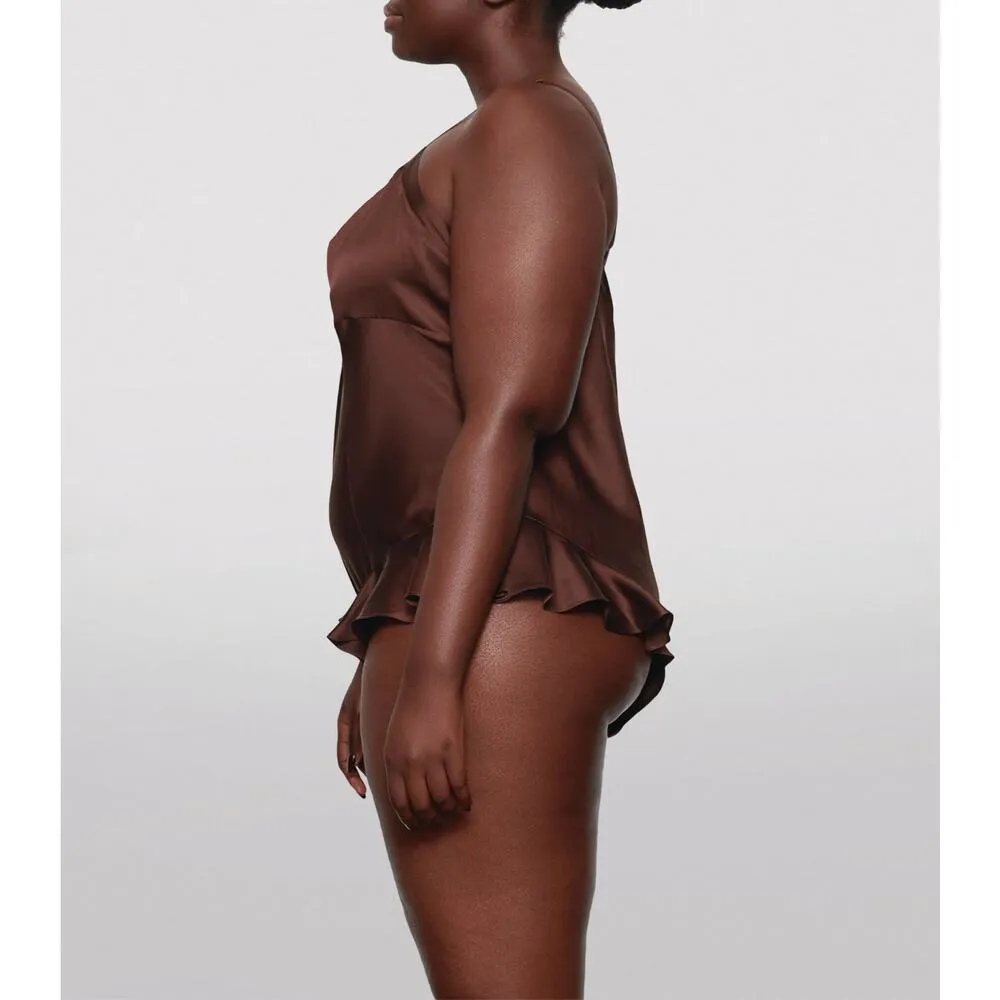 NWT Skims Bodysuit Silk Spandex Teddy Cocoa Chocolate Brown 2X Lingerie - Image 2