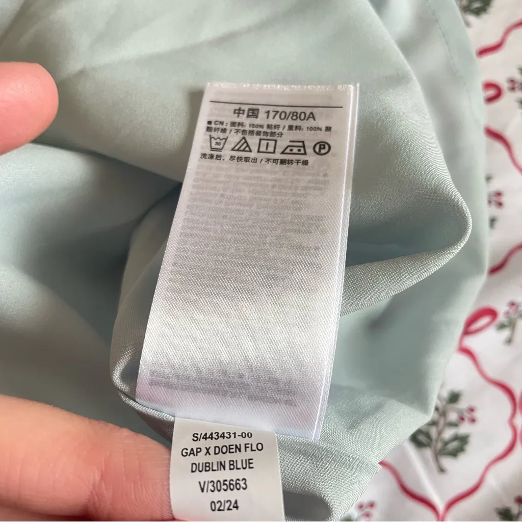 Doen x Gap Floral Midi Slip Skirt in Dublin Blue Size Large - Image 6