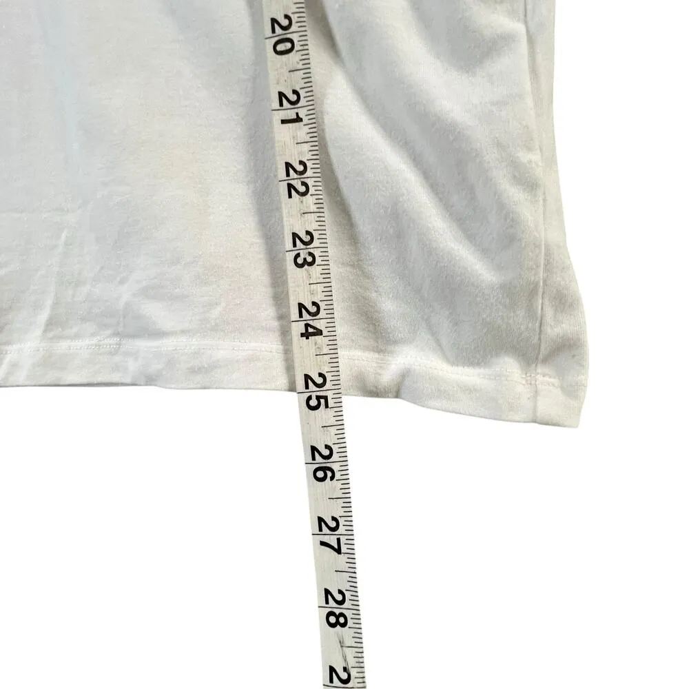 Pinko Biografo T Shirt Womens M White Studded Crystal Embellished Comfort Italy Size M - Image 9