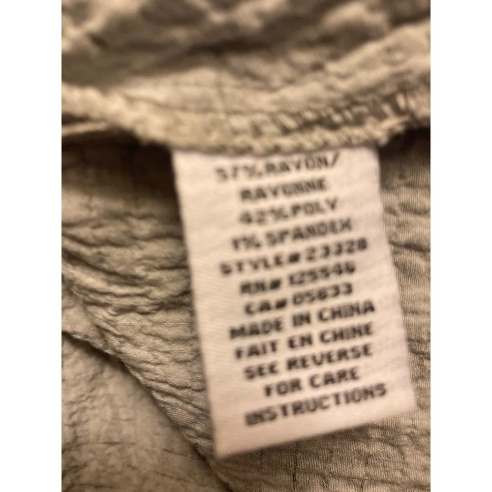 Habitat Women's Textured Fun Button Down High Low Shirt Collar Multi Grey Small - Image 13