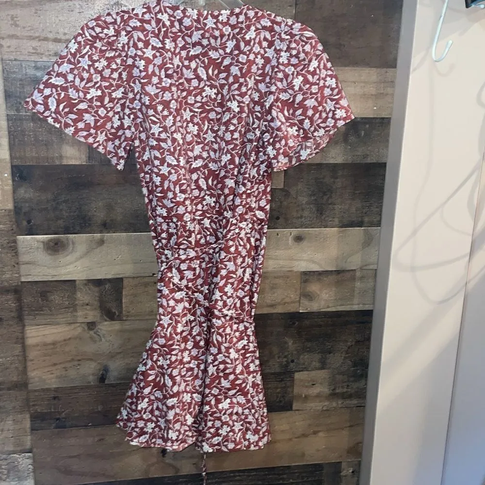 Madewell Flutter Sleeve Floral Wrap Dress - Image 9