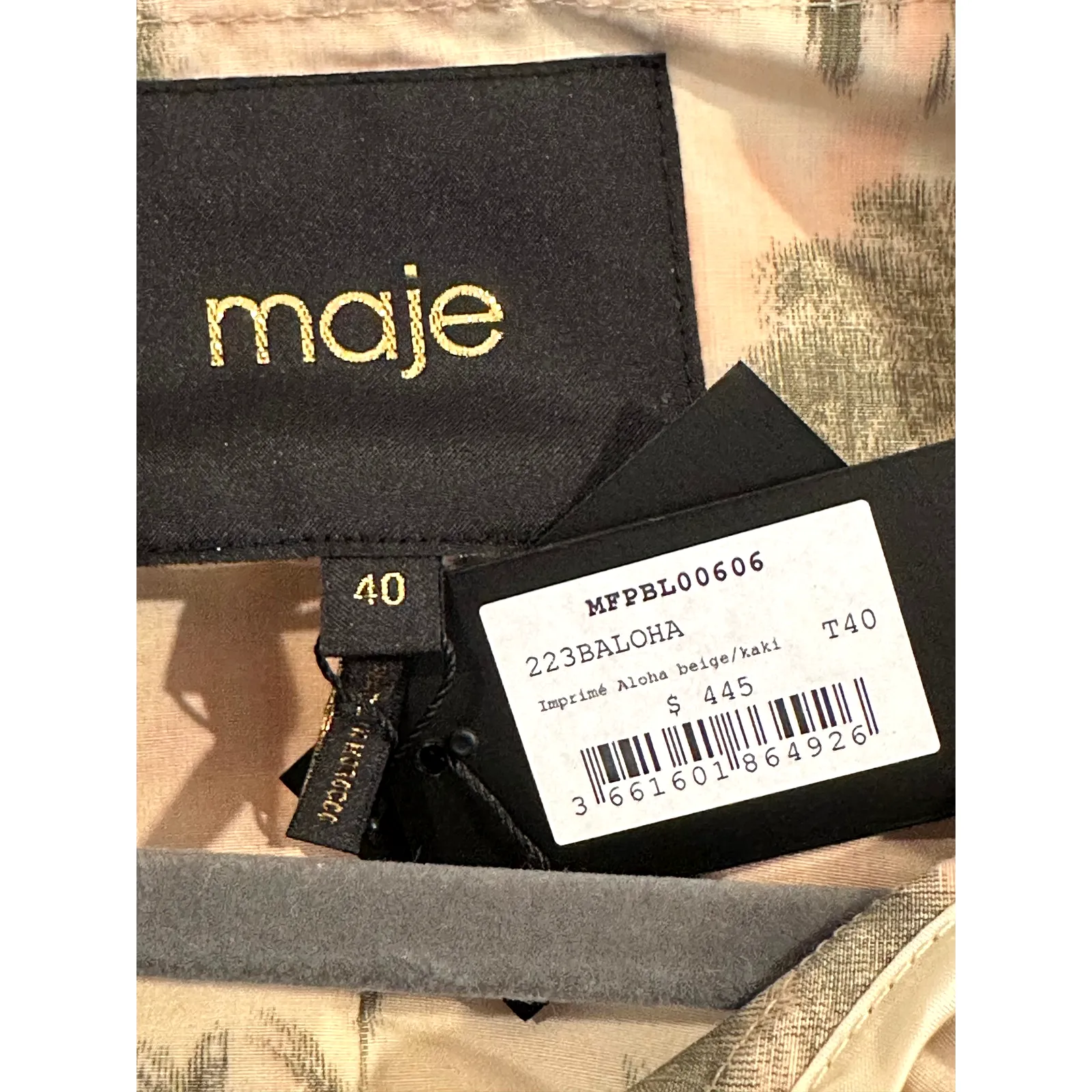 Maje Palm Tree Print Jacket with hood Size 40 (L) - Image 16