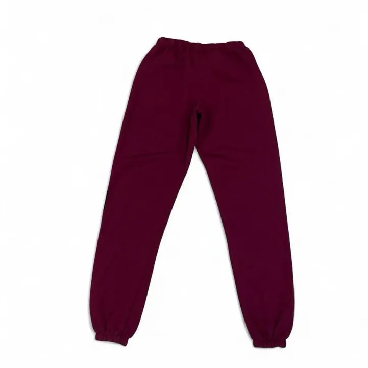 Pink Victoria's Secret burgundy jogger sweatpants with black logo - Image 4