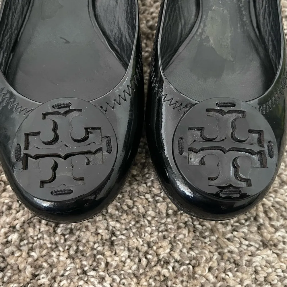 Women’s Tory Burch Minnie Travel Ballet Flats Shiny Black Size 6.5 - Image 5