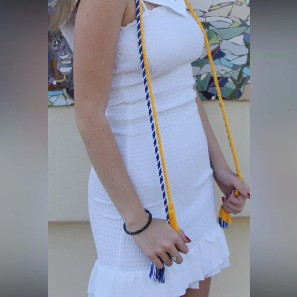 Love Tree White Smocked ruffle dress  - Image 3