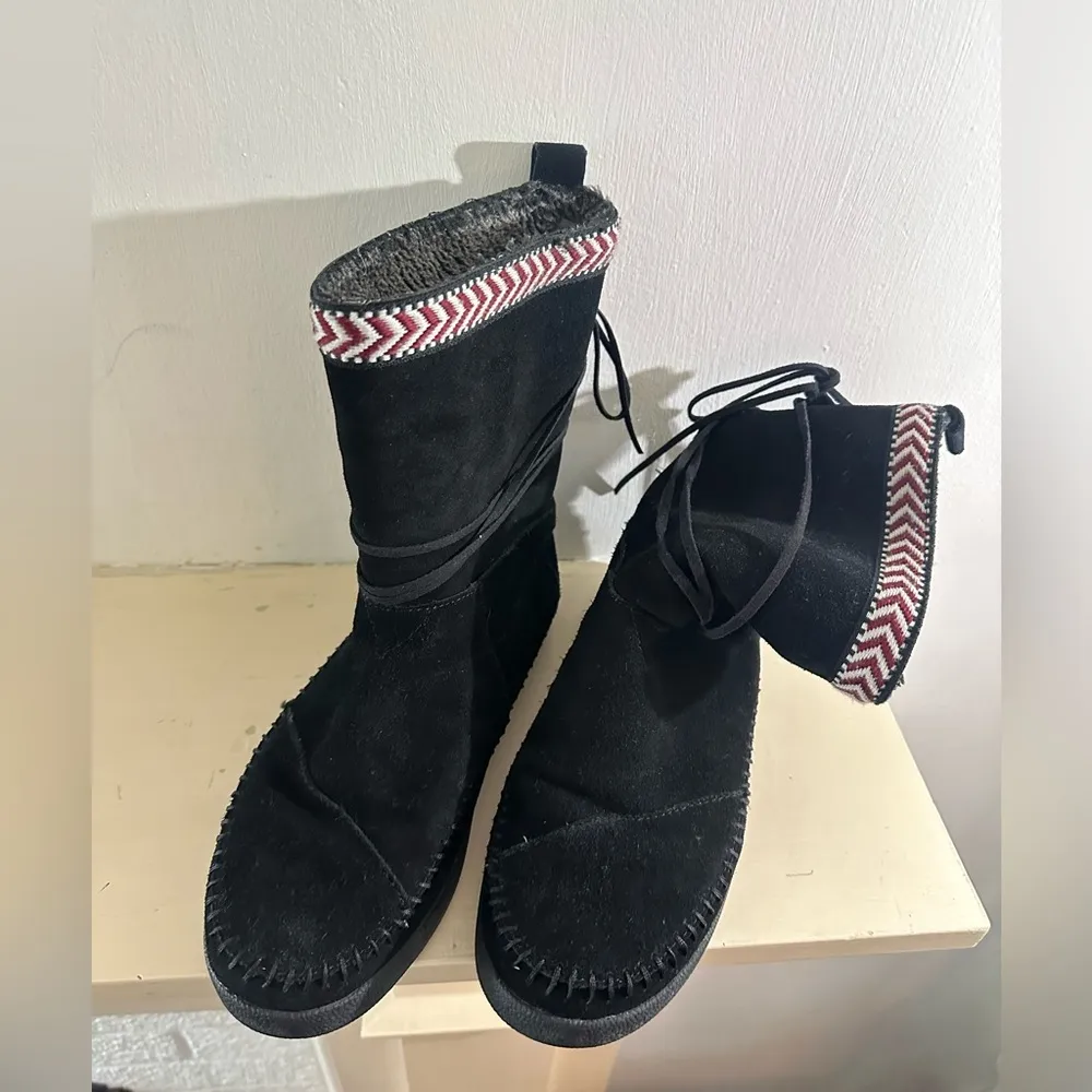 Toms  Women's Nepal Black Suede lined Mid-Calf Boots - Image 2