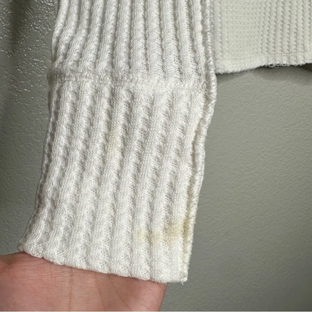 We the Free Women's Wildcat Thermal Cowl Neck Top L White Boho Layered Tunic - Image 6