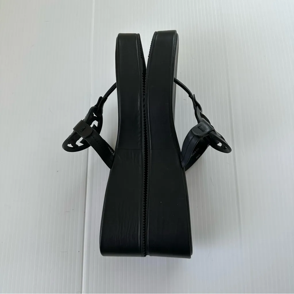Tory Burch Miller Wedge Sandals Perfect Black, 10.5 - Image 9