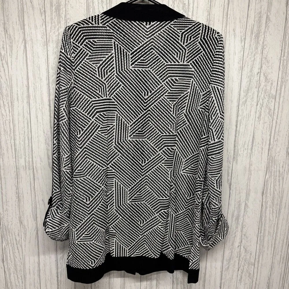 Misook Womens Size M Exclusively  Geometric Snap Front Lightweight Jacket - Image 5