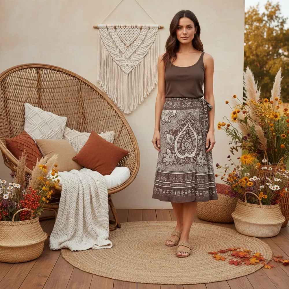 BCBG Maxazria Woman Wrap Skirt SZ M  Brown golden Mint!!! - Image 2