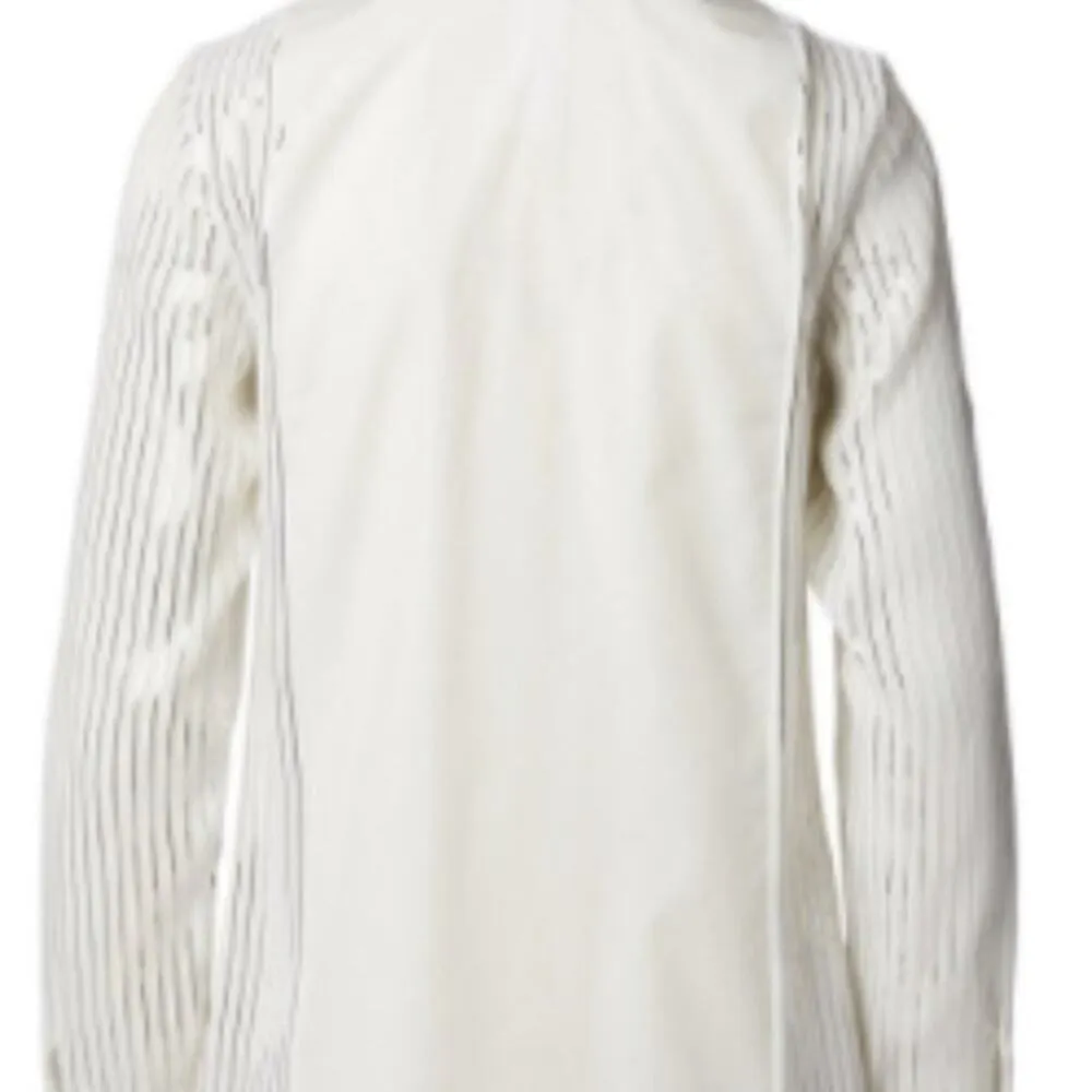 Akris Blouse with Foil Pleats and Shirt Collar white and silver size 12 - Image 6