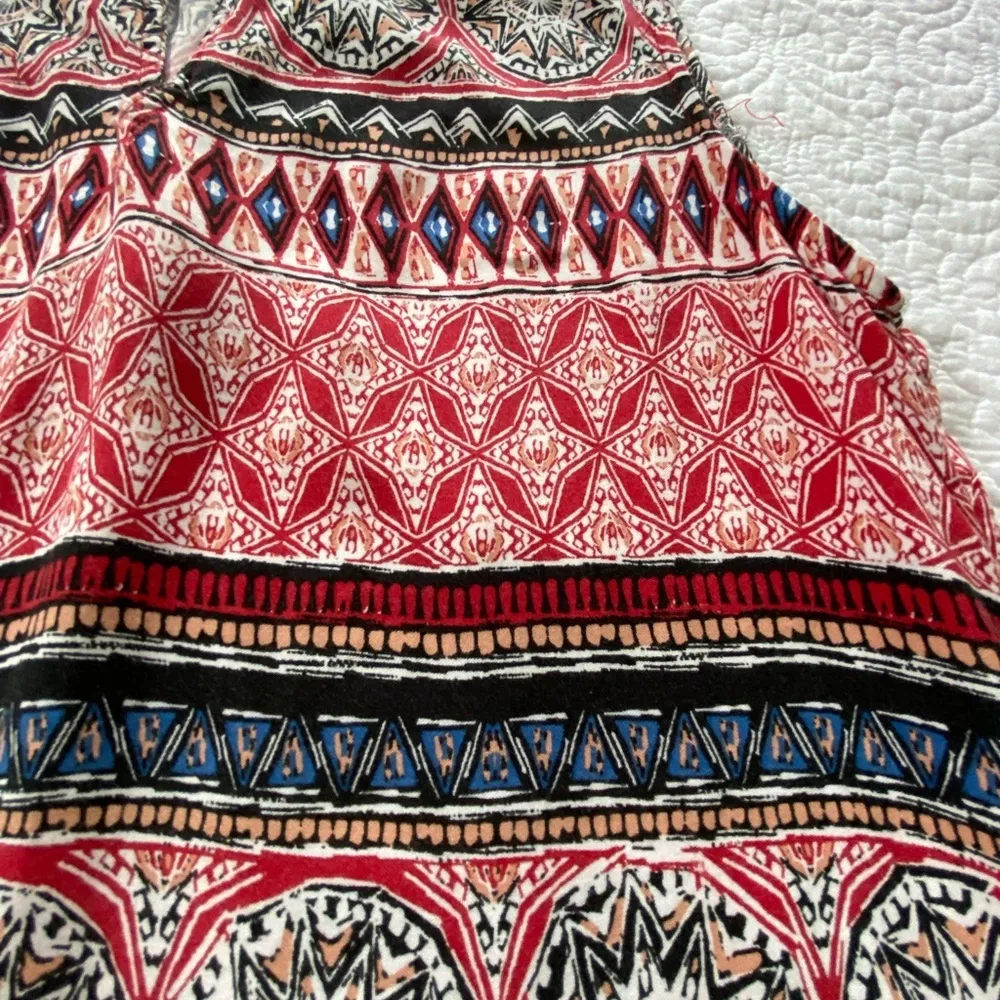 beachlunchlounge Midi Dress Vibrant Geometric Print Boho Sleeveless Size Large - Image 8