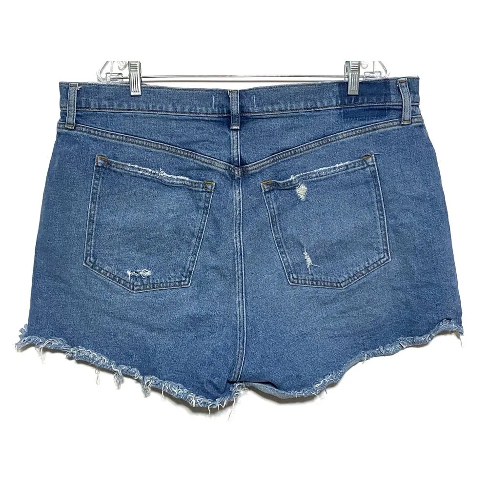 Abercrombie & Fitch The Mom High Rise Denim Shorts Curve Love Womens 34 / 18 - Image 6