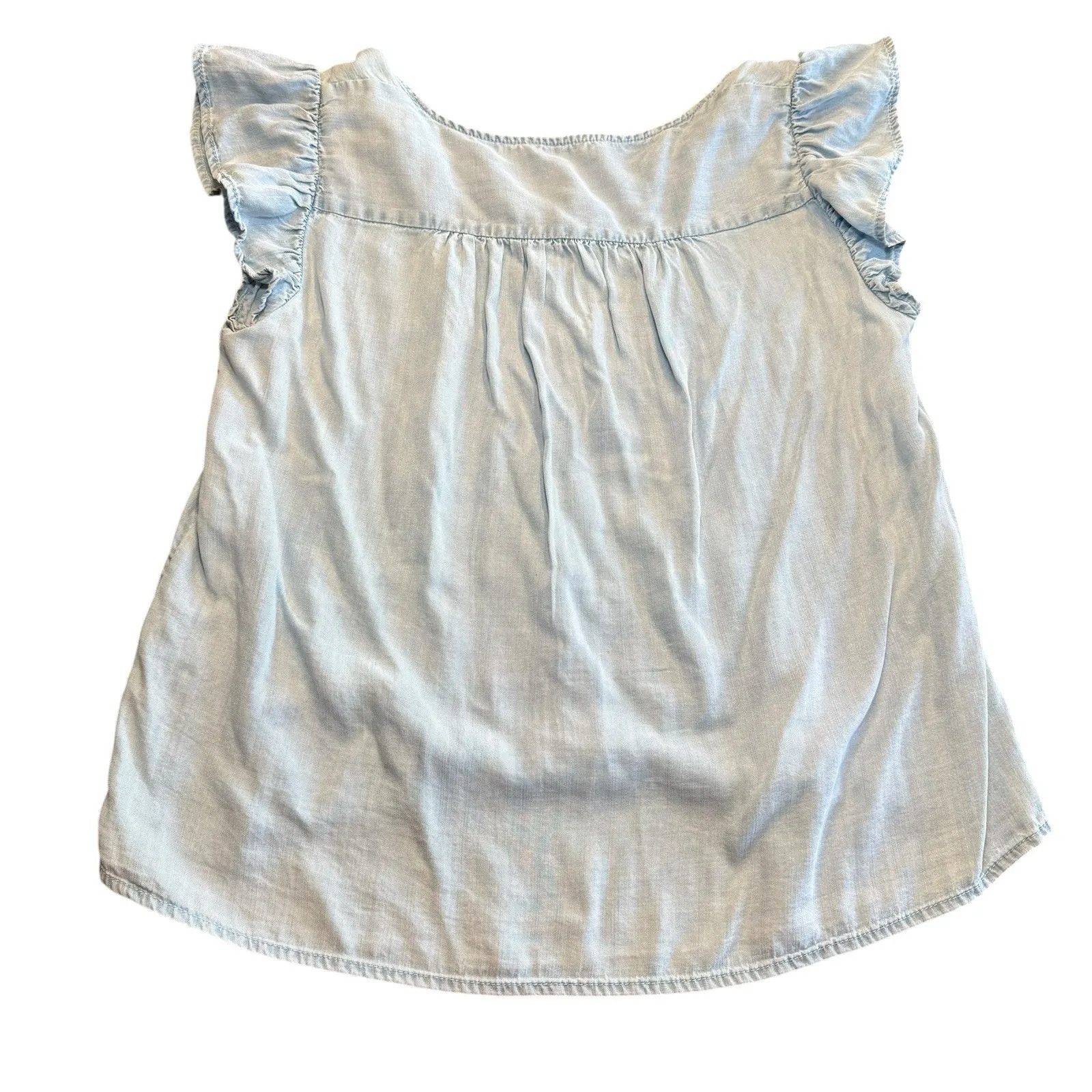 Jane & Delancey Women's Chambray Flutter Sleeves Lightweight Size‎ Medium - Image 3