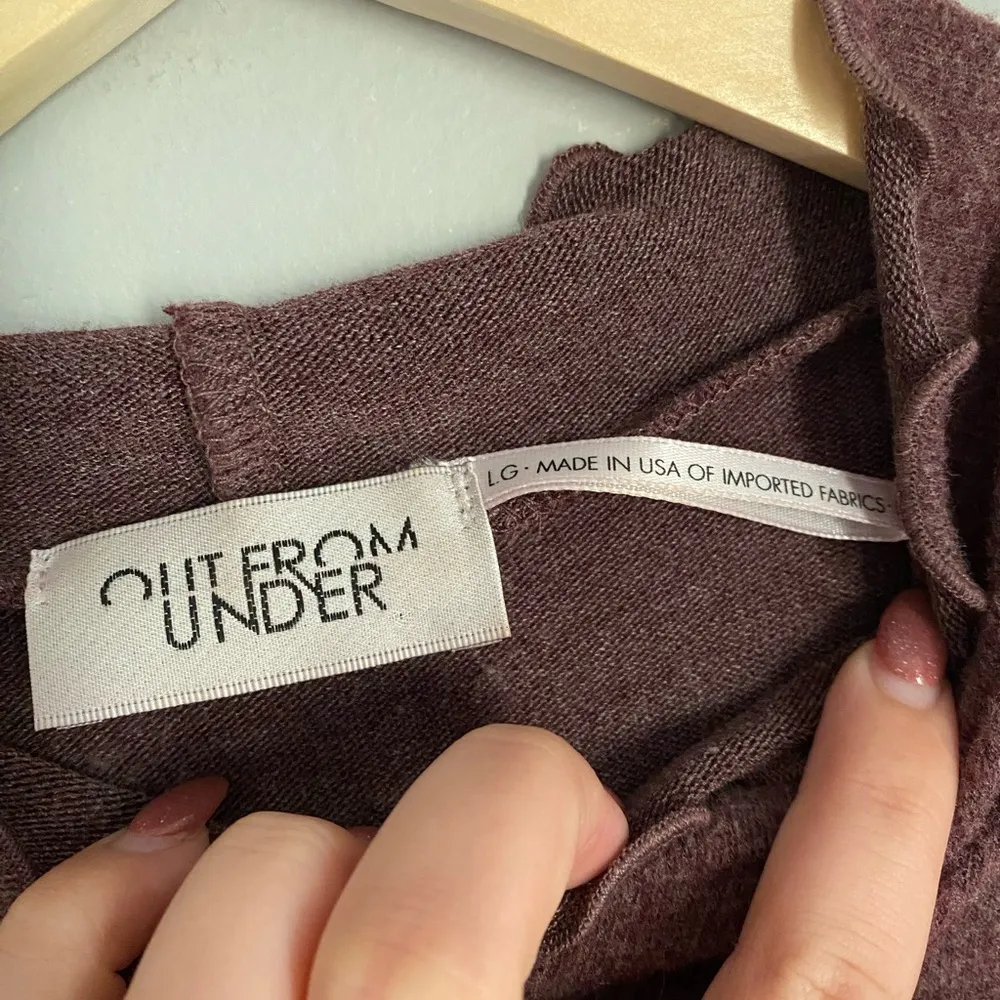 Out From Under Cropped Purple Long Sleeve Top Size Large - Image 3