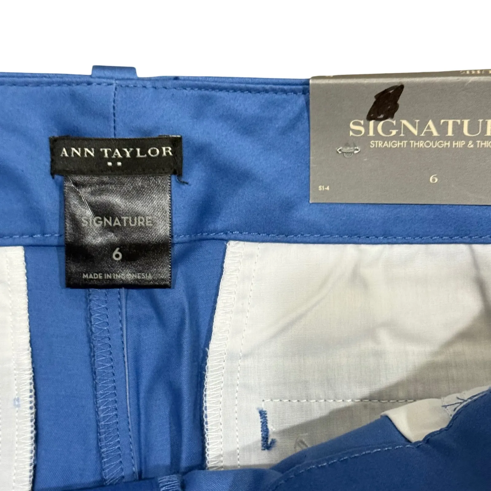 Ann Taylor Signature Blue Straight Through Hip Thigh Shorts Women's Size 6 - Image 4