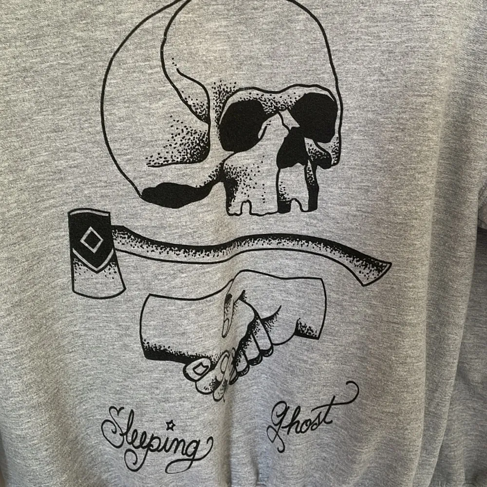 Sleeping Ghost Gray Graphic Sweatshirt Medium - Image 2