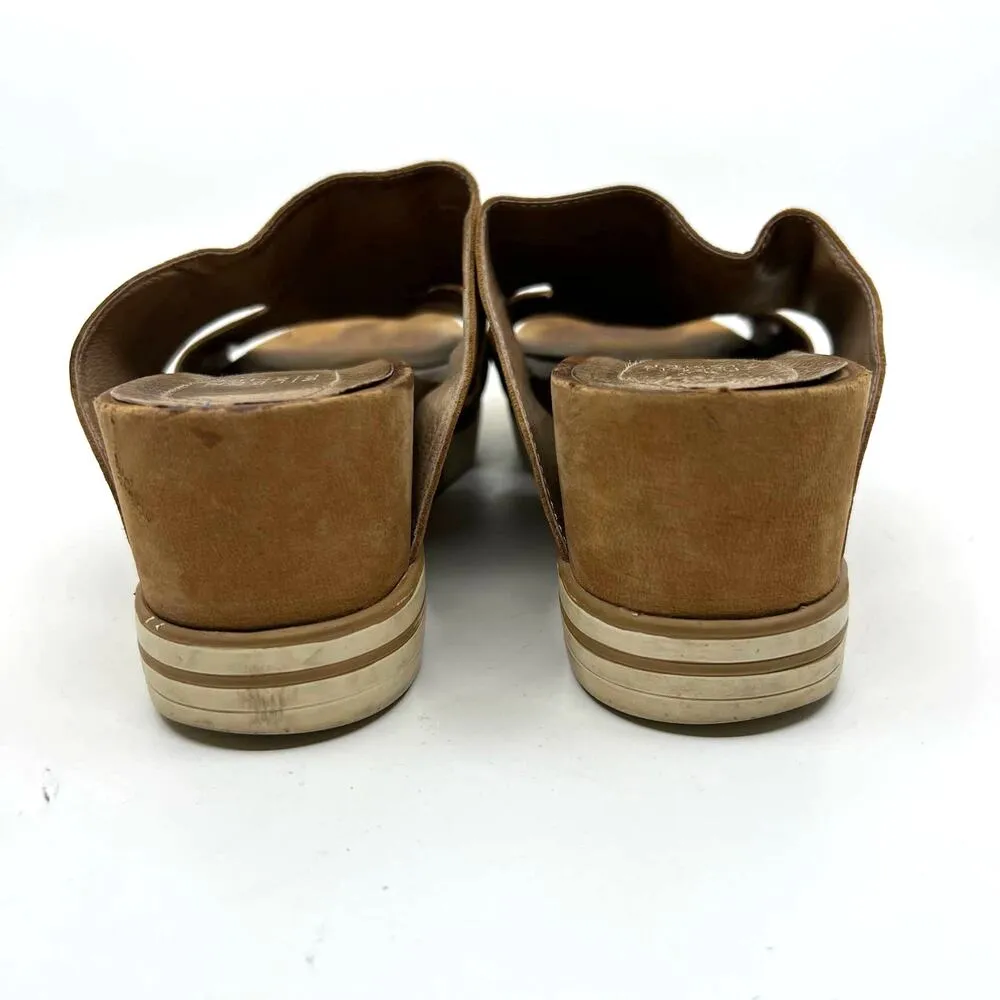 Eileen Fisher Brown Platform Leather Slip On Sandal Women's 8 US - Image 7