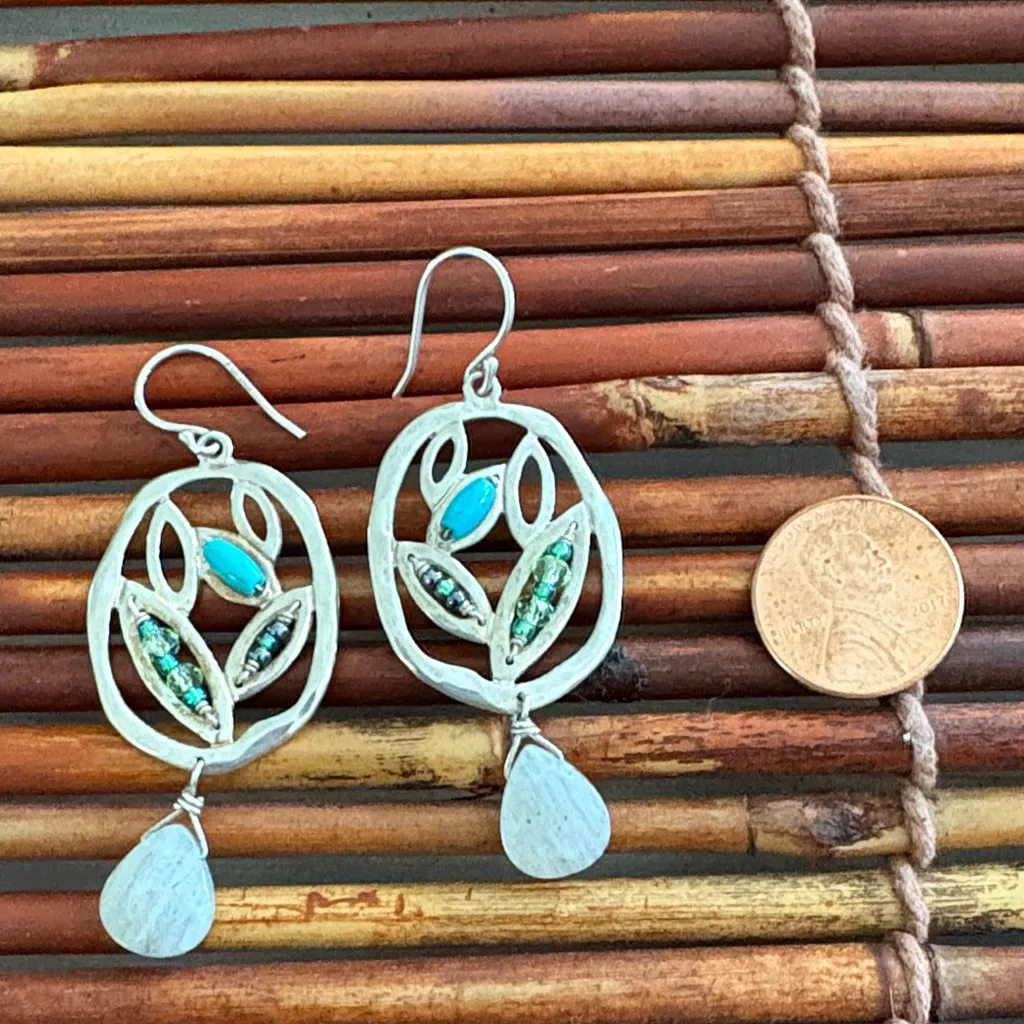 Silpada Silver Earrings with Blue and Green Accents - Image 4