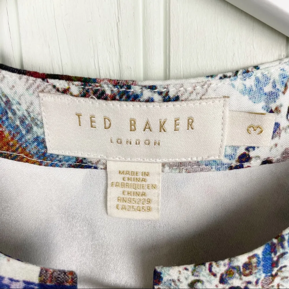 Ted Baker London Women's Balay Quartz Mix Pattern Short Sleeve Jumpsuit Medium 3 Brown - Image 8