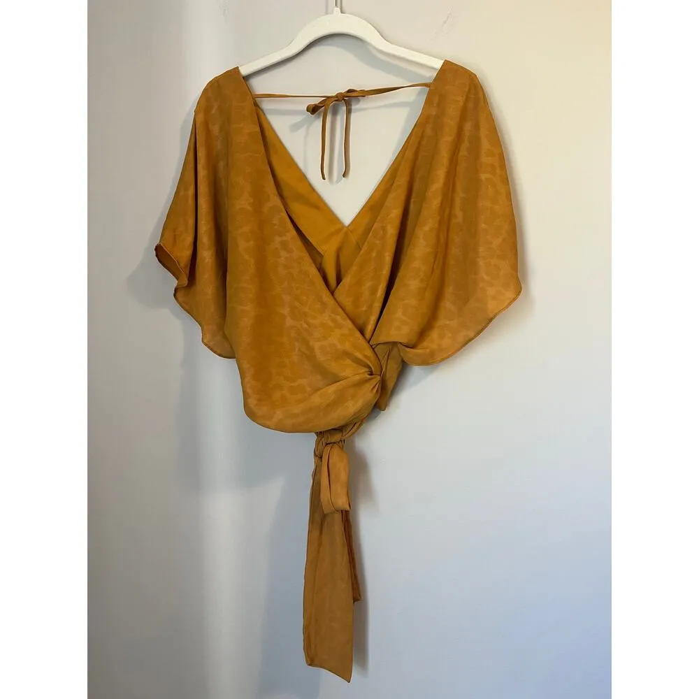 Current Air for Anthropologie Mindy Dolman-Sleeved Blouse Mustard Yellow sz. S - Image 5