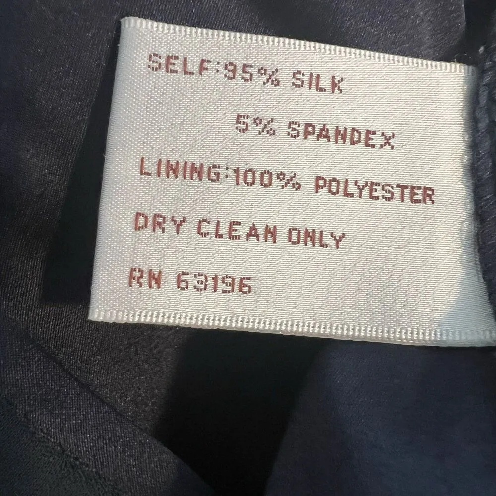 suzi chin for maggy boutique dress Sz 8 Silk Navy Blue - Image 5