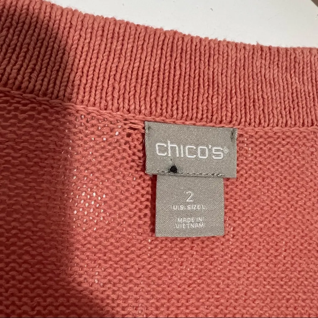 New Chico's Button‎ Front Linen & Cotton Blend Cardigan Size Large - Image 6