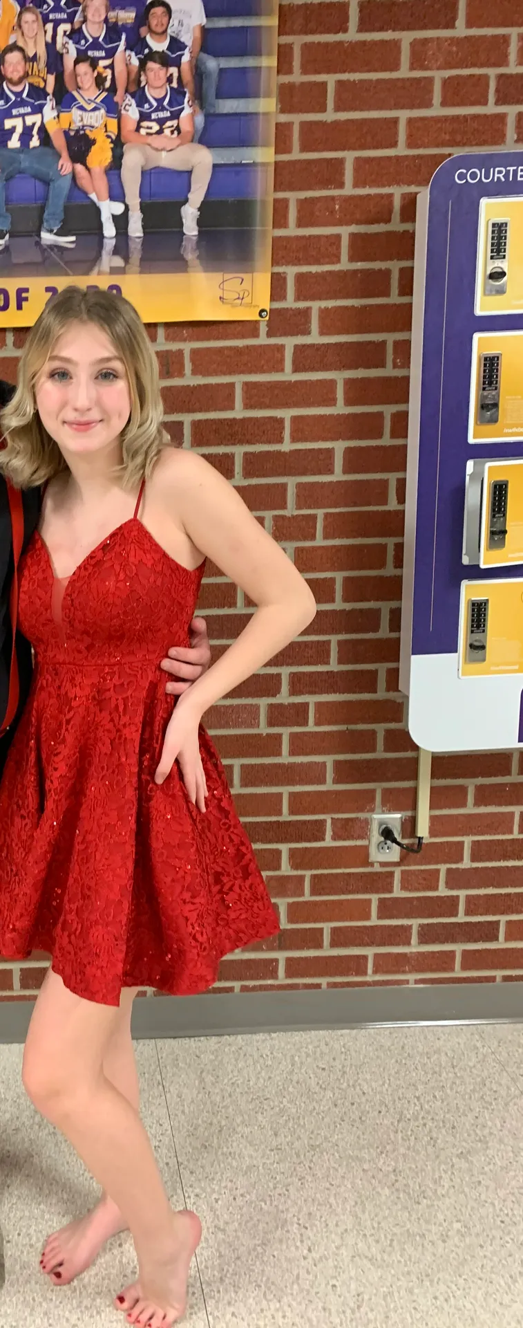 Red Homecoming Dress Size 2 - Image 3