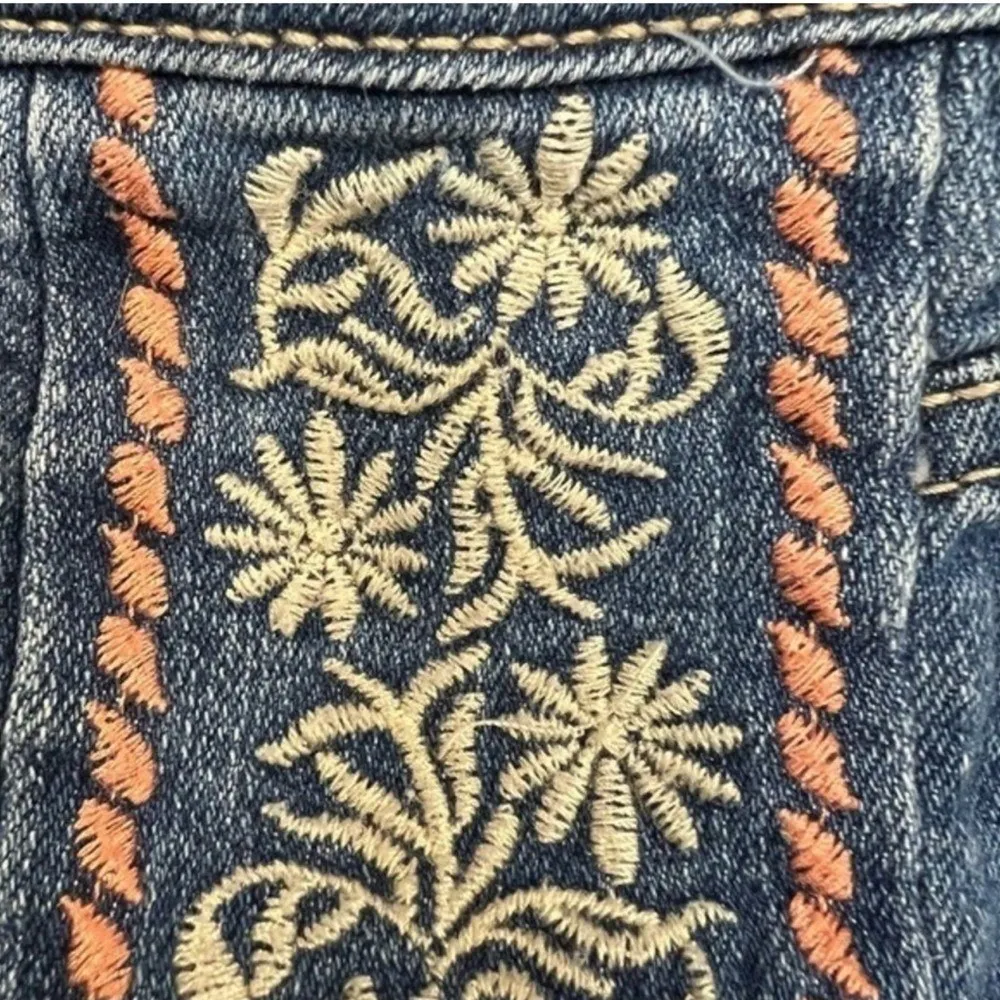 Terra & Sky Plus Size 24W Embroidered Denim Cutoff Shorts Boho Festival Y2K - Image 4