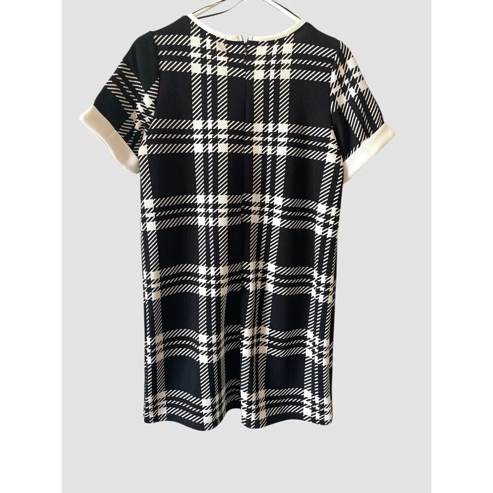 Women’s Plaid Shift Dress ValleyGirl Size M/L Zipper Accents Polyester Back Zip - Image 5