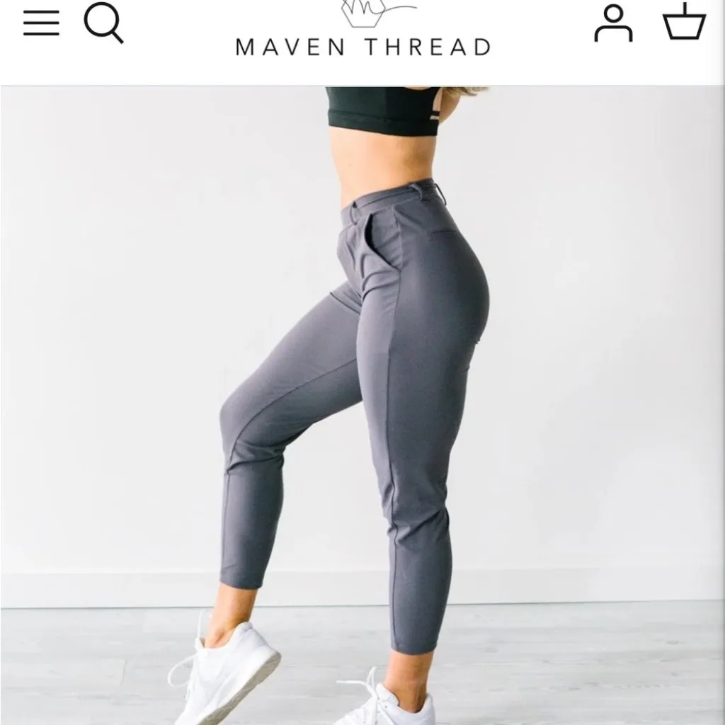 Maven Thread Work Hard Play Hard Pants Size Small Gray - Image 2