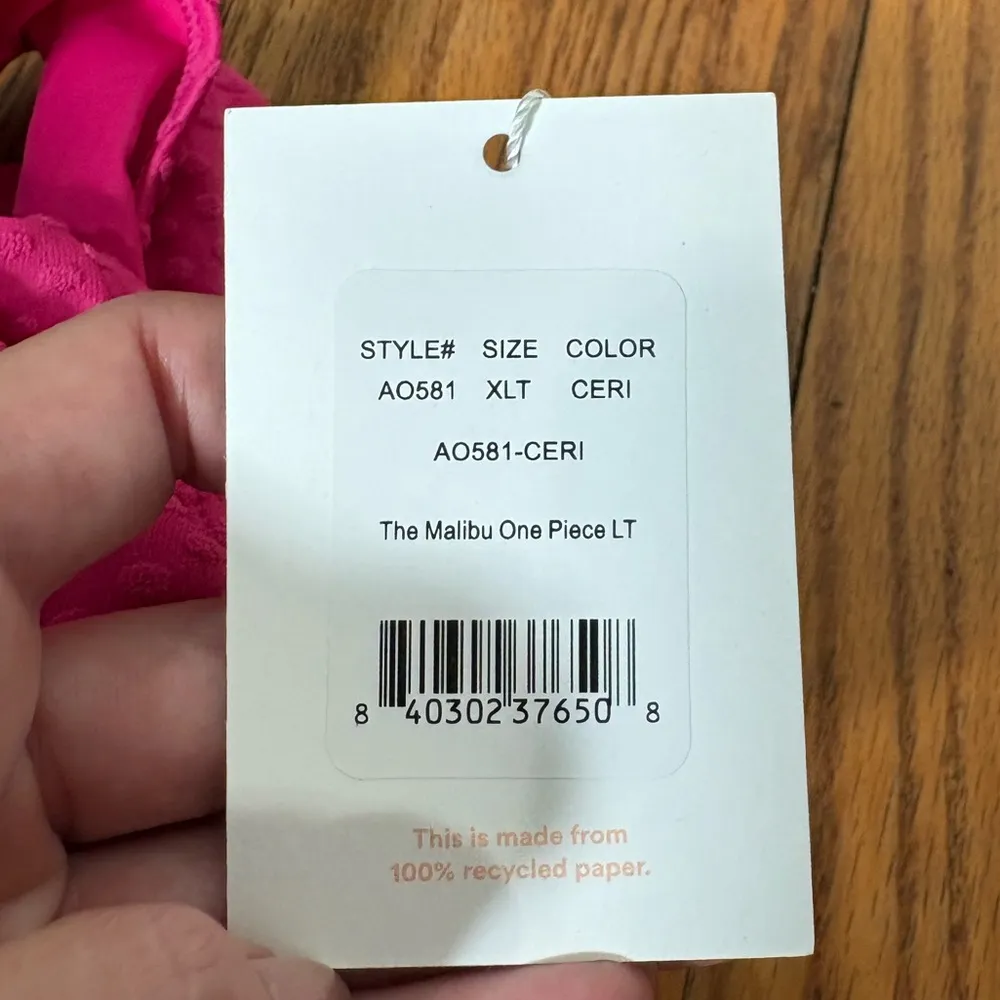 Andie Malibu One Piece LT Swimsuit Terry Dot Pink size‎ XL long torso NWT - Image 6