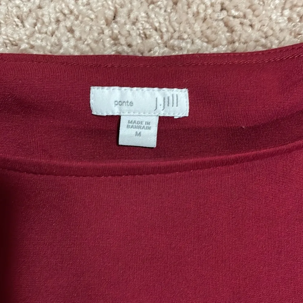 J. Jill ponte knit boat neck top size M brick red long sleeves CLASSIC - Image 2