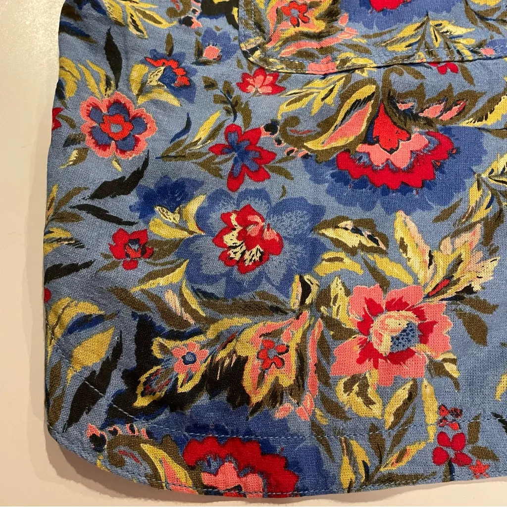 Terra & Sky Plus Size 4x 28W-30W Women’s Shorts Folk Floral Shazam Blue - Image 11