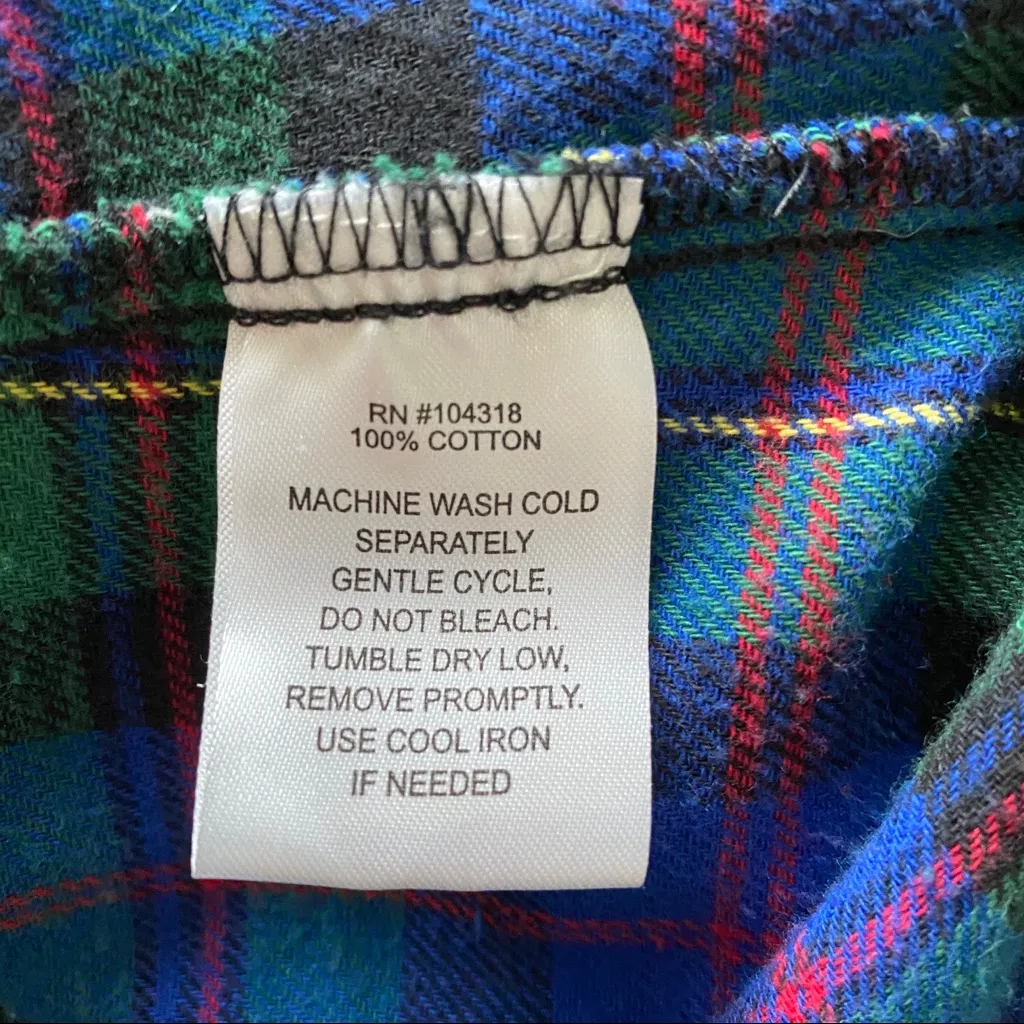Derek Heart Plaid Flannel Button Down Shirt Blue & Green Size Medium - Image 8
