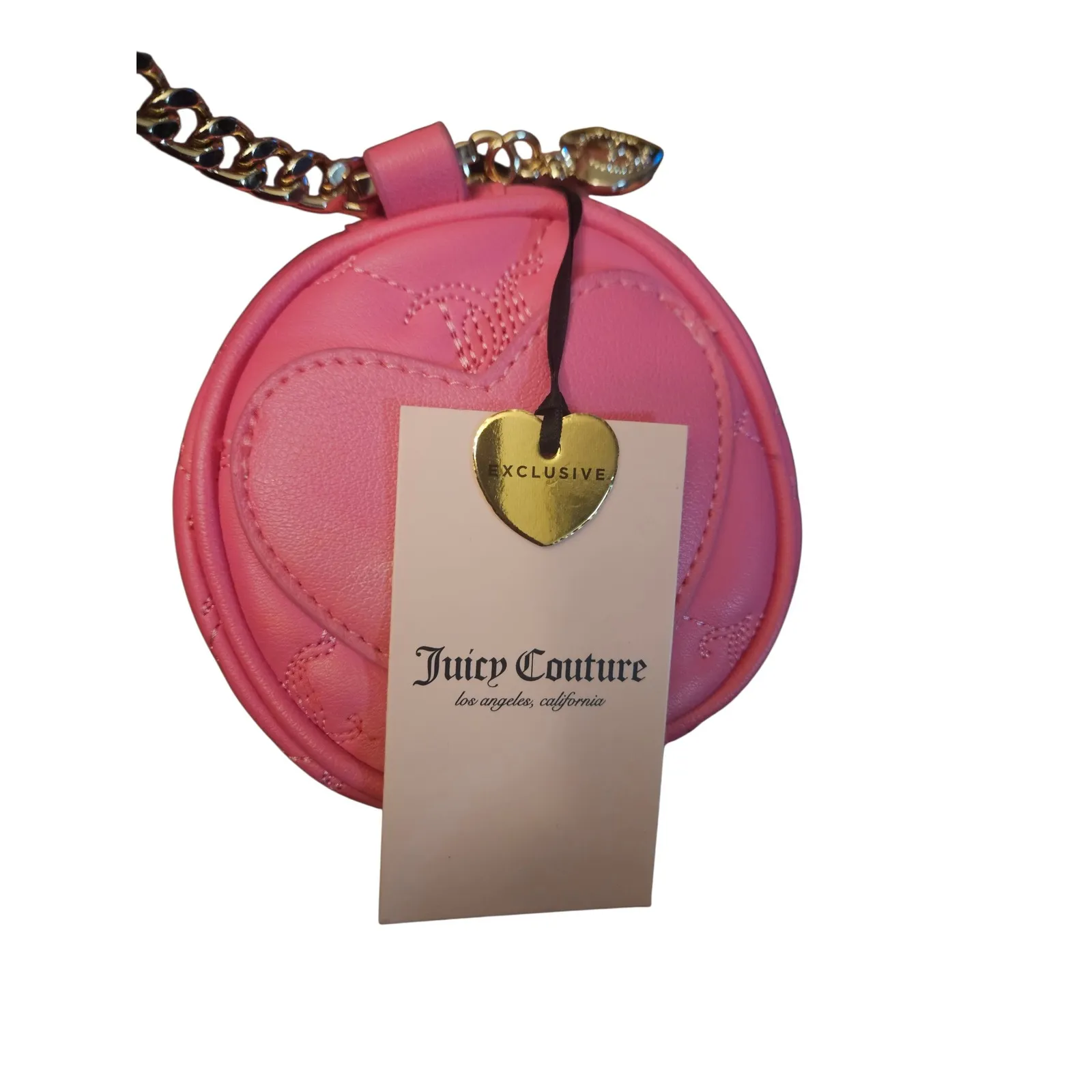 Juicy Couture Pink Quilted Heart Logo Barrel Crossbody Bag New With Tags - Image 7