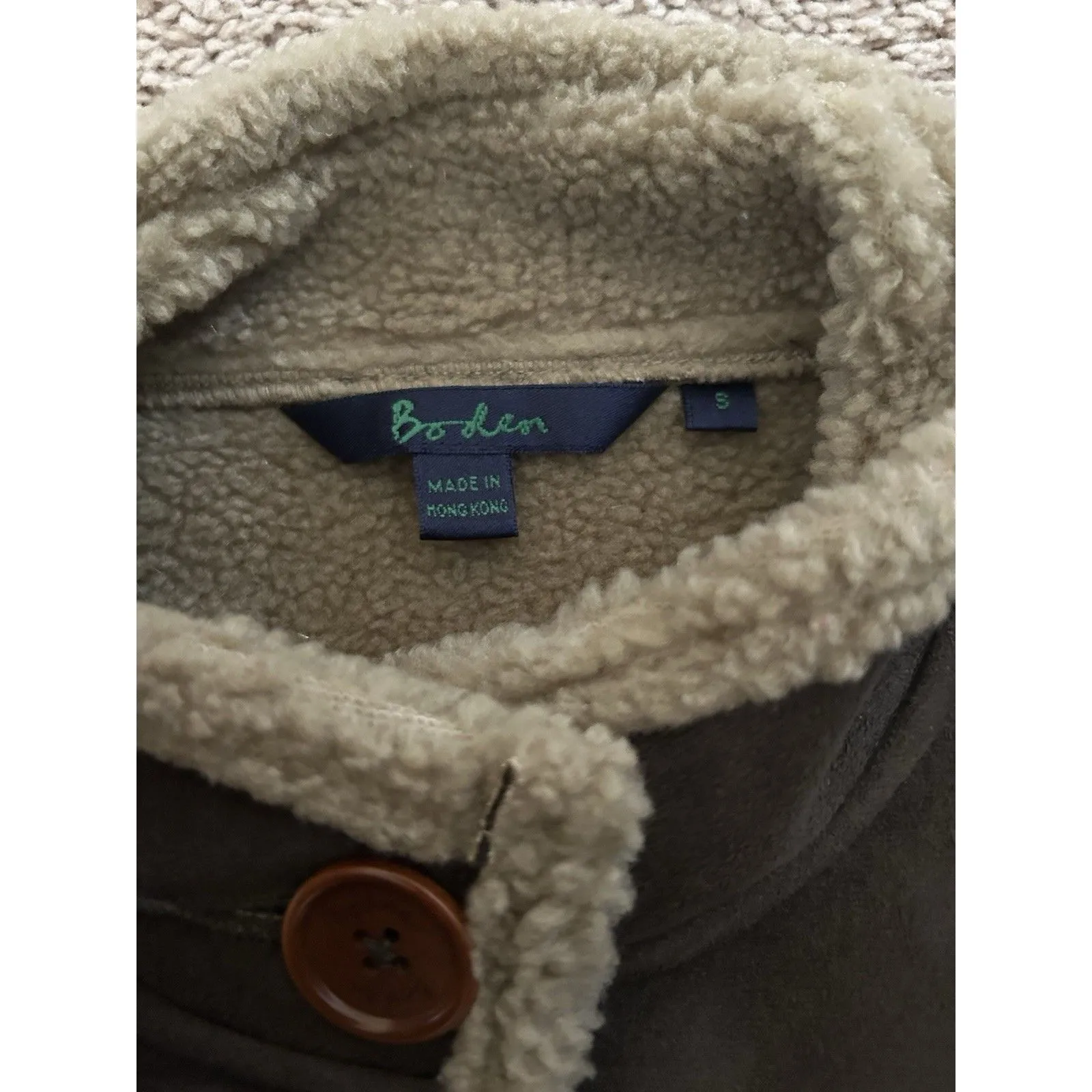 Women's Boden Faux Suede Sherpa Shearling Lined Vest Size Small Western Chic Brown - Image 10