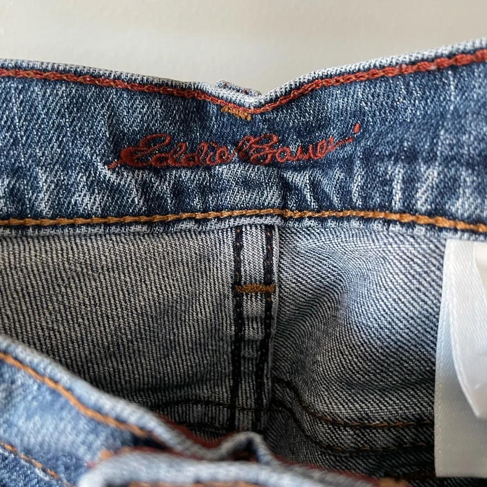 Eddie Bauer Medium Blue Mid Rise Straight Leg Bootcut Jean Size 12R - Image 7