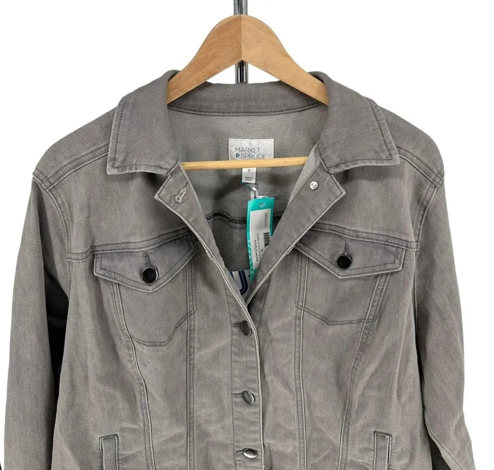 Market & Spruce Sterling Grey Denim Jacket size 1X NWT Stitch Fix Gray Jean - Image 5