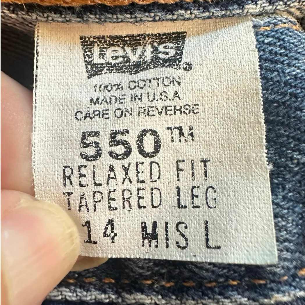 Vintage Levi’s 550 Made in USA 100% Cotton Relaxed Fit Tapered Jeans Size 29 Blue - Image 10