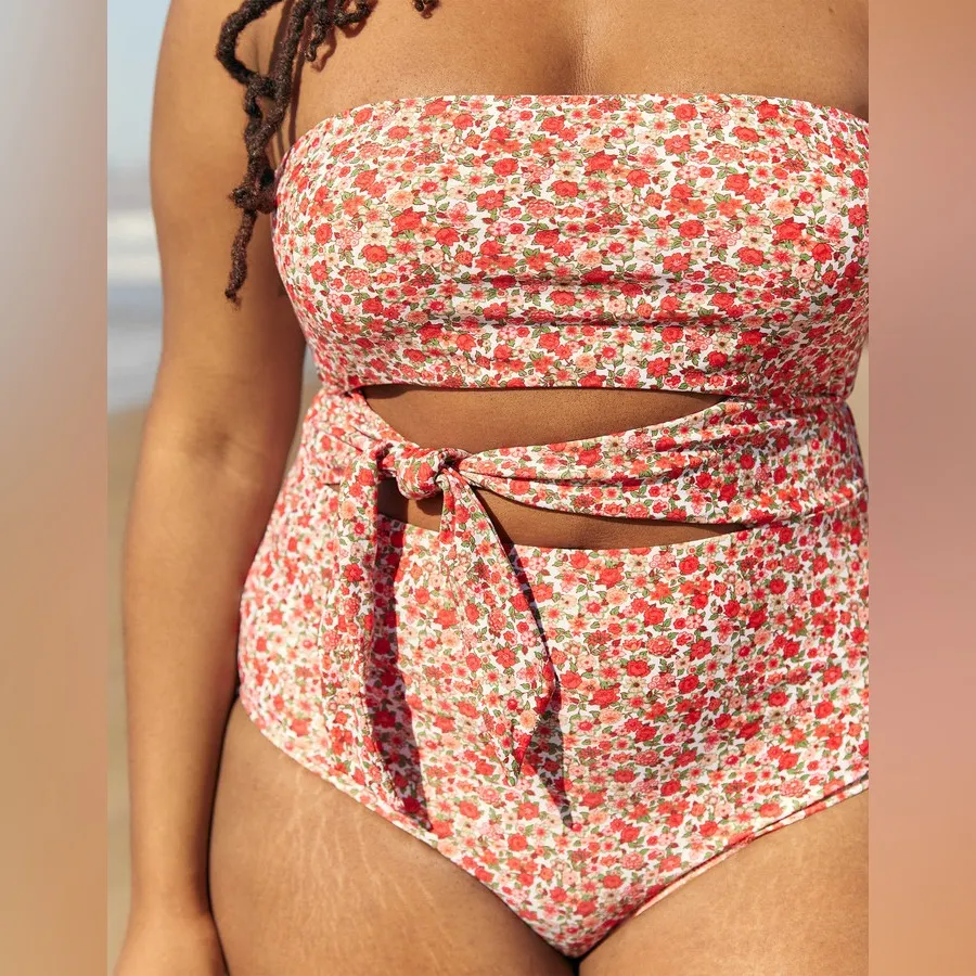 Aerie Printed One Piece Cut Out Bathing Suit - Image 2