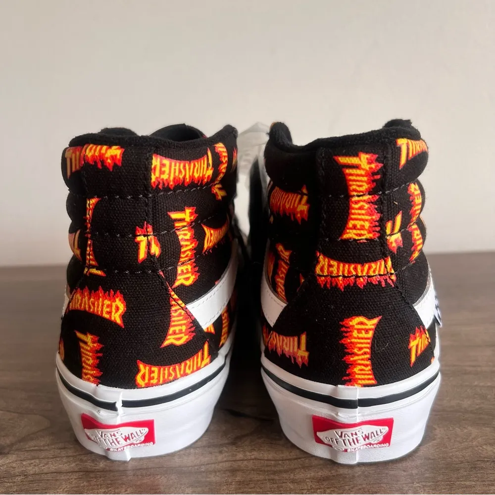 VANS Thraser x Skate Sk8-Hi Allover Thrasher Logo Shoe Size 4 or 6 SKU#243150 - Image 5