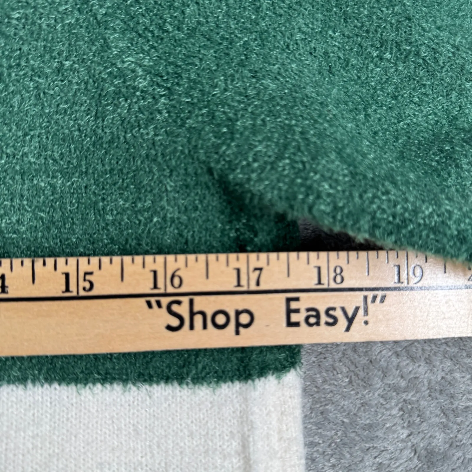 Peace Love World Sweater Happy Color Block Pullover Affirmation Green White XS - Image 9