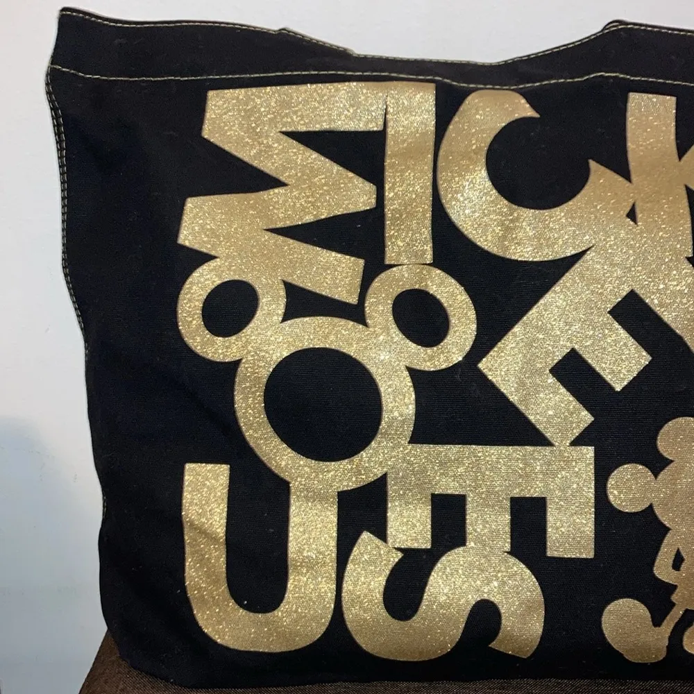 Black & Gold Disney Parks Mickey Mouse Tote Bag - Image 3