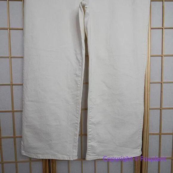 NEW Madewell The Perfect Vintage Wide-Leg Crop‎ Jean Tile White, 33 - Image 4