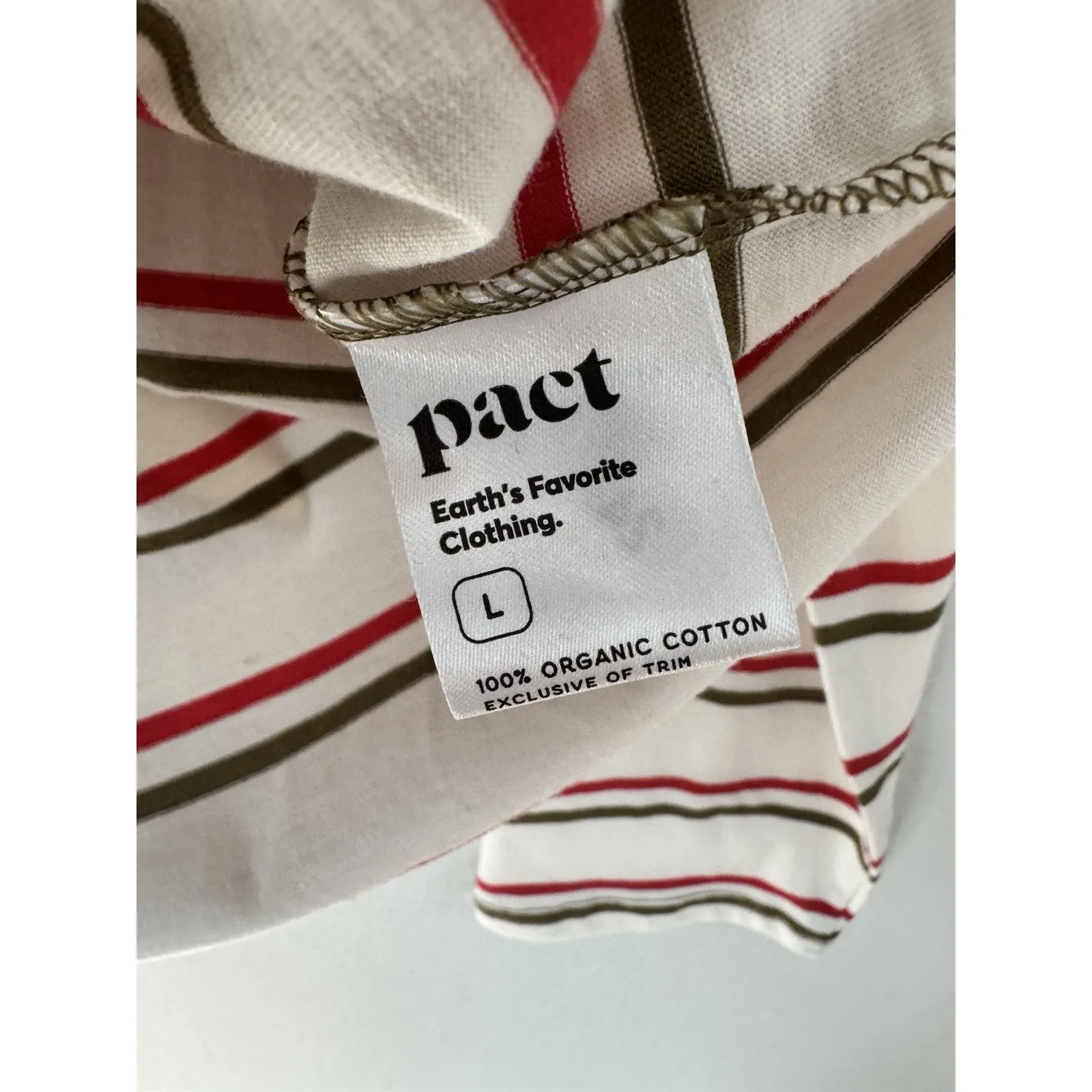 Pact Women’s Organic Cotton Softspun Long Sleeve Striped T-shirt Size Large - Image 5