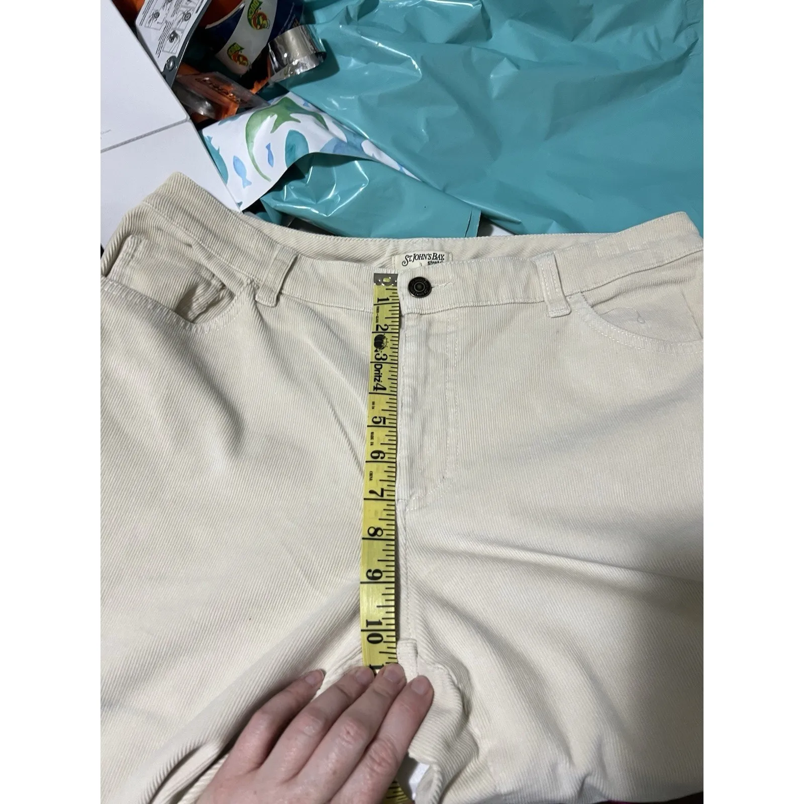 St. John’s Bay Women’s Bootcut Corduroy Jeans Cream Size 12 EUC 32x31 - Image 8